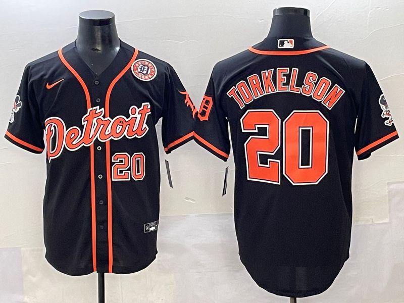 Men 2025 Detroit Tigers #20 Torkelson Black Joint Name Nike MLB Jersey style 2